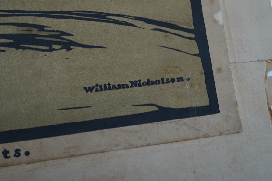 William Nicholson, three lithographs, including HRH The Prince of Wales and Lord Roberts, one signed in pencil, 30 x 27cm, unframed. Condition - poor